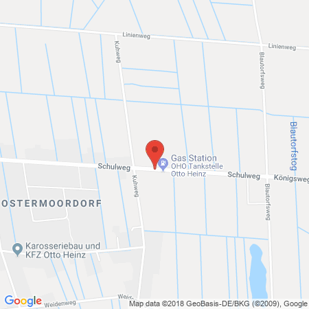Standort der Autogas Tankstelle: Westfalen , Otto Heinz, Kfz- u. Karosseriebaumeister in 26532, Großheide / OT Ostermoordorf