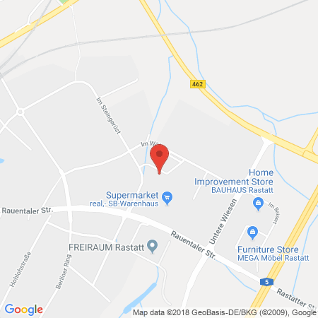 Position der Autogas-Tankstelle: Supermarkt-tankstelle Am Real,- Markt Rastatt Im Steingeruest 65 in 76437, Rastatt