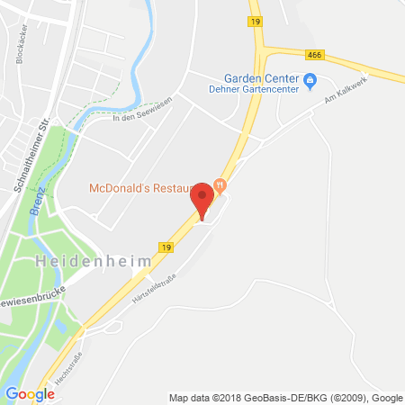 Position der Autogas-Tankstelle: Aral Tankstelle in 89520, Heidenheim
