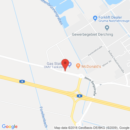 Position der Autogas-Tankstelle: OMV Tankstelle in 86316, Derching