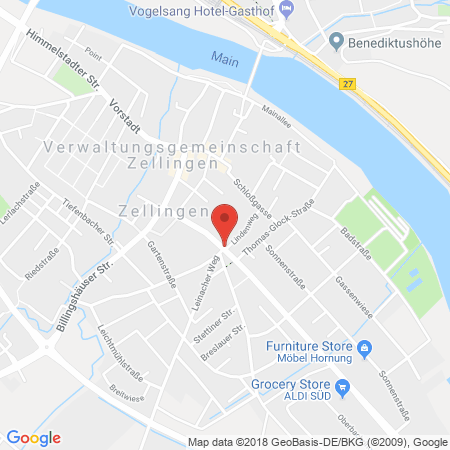 Standort der Autogas Tankstelle: bft-Tankstelle Walther in 97225, Zellingen