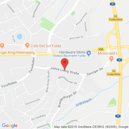 Standort der Tankstelle: Globus Baumarkt Tankstelle in 36100, Petersberg