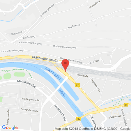 Position der Autogas-Tankstelle: Esso Tankstelle in 97080, Wuerzburg
