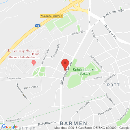 Position der Autogas-Tankstelle: Freie Tankstelle in 42283, Wuppertal