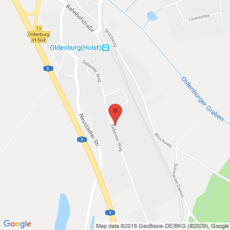 Position der Autogas-Tankstelle: Landwirtschaftlicher Ein- Und Verkauf Ostholstein Eg in 23758, Oldenburg