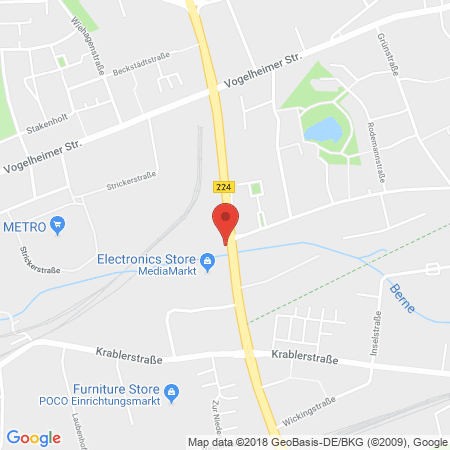Position der Autogas-Tankstelle: Essen Gladbecker Straße in 45326, Essen
