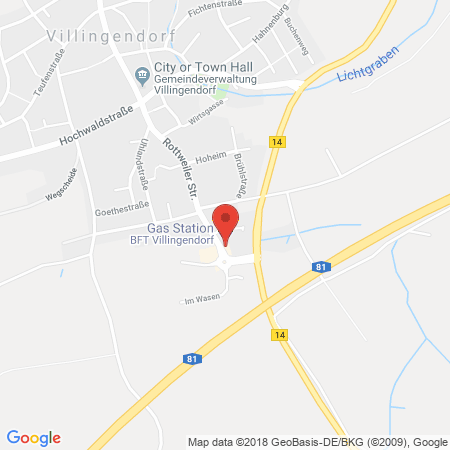 Position der Autogas-Tankstelle: Bft-tankstelle Oel- Heimburger Gmbh Villingendorf in 78667, Villingendorf 