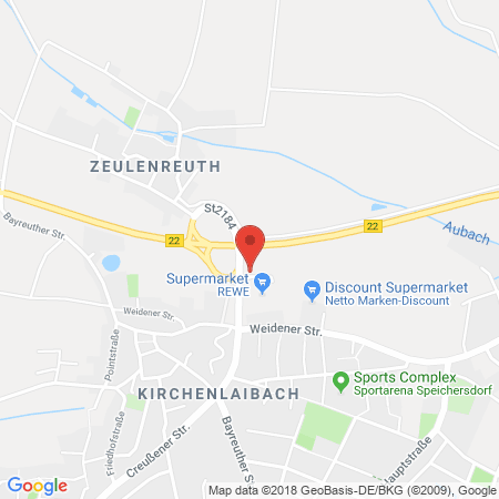 Position der Autogas-Tankstelle: Agip Tankstelle in 95469, Speichersdorf