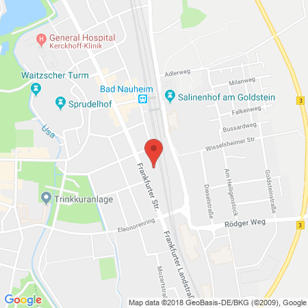 Position der Autogas-Tankstelle: AVIA Tankstelle in 61231, Bad Nauheim