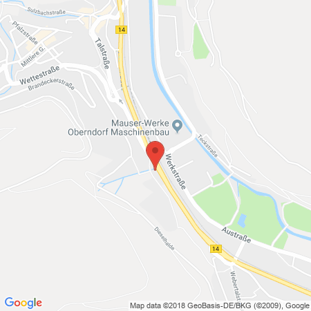 Position der Autogas-Tankstelle: Esso Tankstelle in 78727, Oberndorf