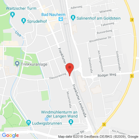 Position der Autogas-Tankstelle: JET Tankstelle in 61231, Bad Nauheim