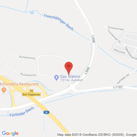 Standort der Tankstelle: TotalEnergies Tankstelle in 74906, Bad Rappenau