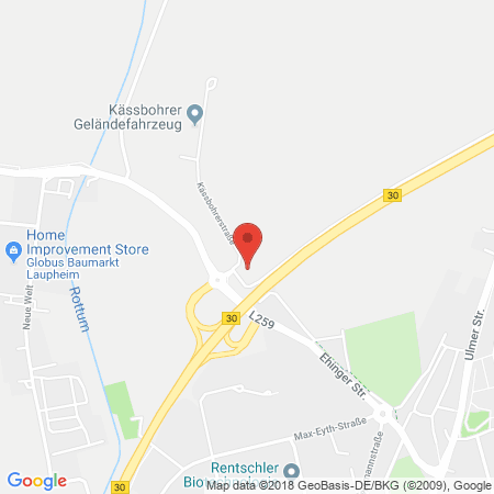 Position der Autogas-Tankstelle: JET Tankstelle in 88471, Laupheim