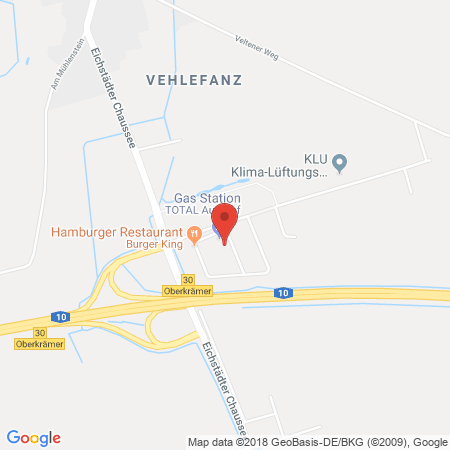 Position der Autogas-Tankstelle: Total Autohof Oberkraemer in 16727, Oberkraemer