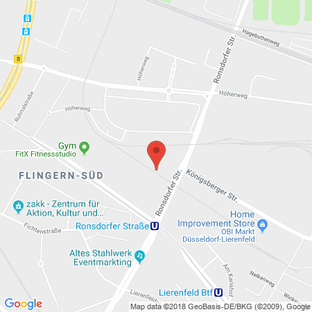 Position der Autogas-Tankstelle: Sprint Tankstelle in 40233, Duesseldorf
