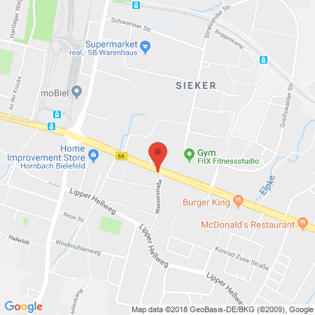 Position der Autogas-Tankstelle: Star Tankstelle in 33605, Bielefeld