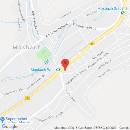 Position der Autogas-Tankstelle: Tankstelle Mosbach in 74821, Mosbach