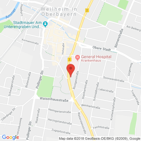 Position der Autogas-Tankstelle: Pinoil in 82362, Weilheim