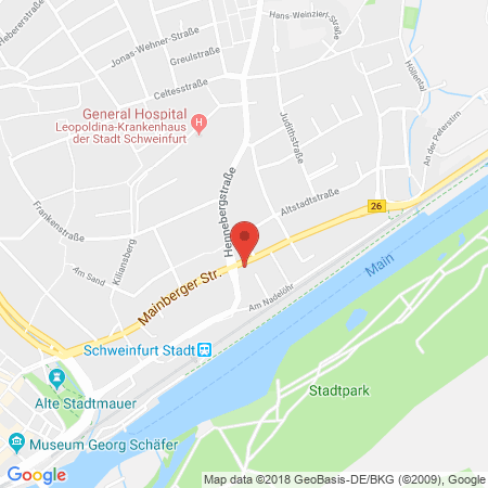 Position der Autogas-Tankstelle: Total Schweinfurt in 97422, Schweinfurt