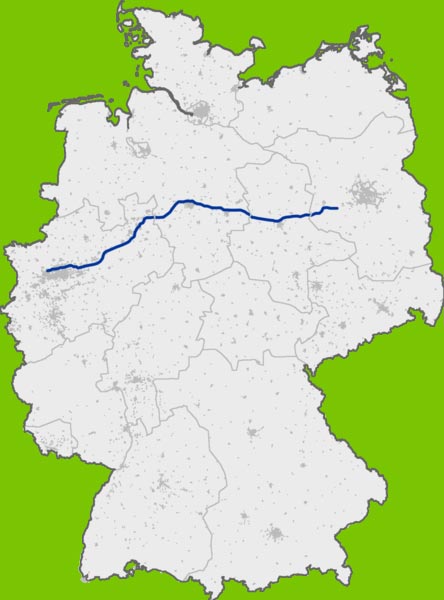 Verlauf der Autobahn A2