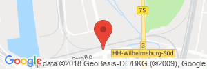 Position der Autogas-Tankstelle: Hoyer Tanktreff Wilhelmsburg in 21107, Hamburg-Wilhelmsburg