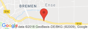 Position der Autogas-Tankstelle: Raiffeisen Tankstelle Ense Bremen in 59469, Ense-Bremen