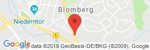 Position der Autogas-Tankstelle: Raiffeisen Lippe-Weser AG Blomberg in 32825, Blomberg