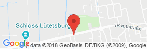 Position der Autogas-Tankstelle: FELTA Tankstelle in 26524, Lütetsburg