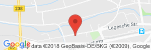 Position der Autogas-Tankstelle: Aral Tankstelle Kieker GmbH & Co. KG in 32657, Lemgo