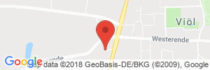Position der Autogas-Tankstelle: Shell Tankstelle in 25884, Viöl