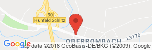 Position der Autogas-Tankstelle: Shell Tankstellencentrum Schmidt in 36088, Hünfeld (Oberrombach)