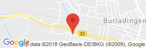 Position der Autogas-Tankstelle: VW Autohaus Kössler / ESSO-Station in 72393, Burladingen