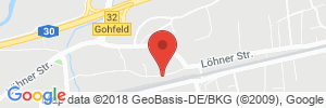 Position der Autogas-Tankstelle: Kohlenhof Gohfeld in 32584, Löhne-Gohfeld