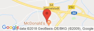 Position der Autogas-Tankstelle: Shell SVG Autohof in 34474, Diemelstadt-Rhoden