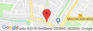 Position der Autogas-Tankstelle: Aral Center in 80807, München-Schwabing