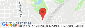 Position der Autogas-Tankstelle: ARAL-Tankstelle in 71229, Leonberg