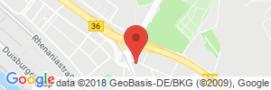 Position der Autogas-Tankstelle: Aral Tankstelle in 68219, Mannheim