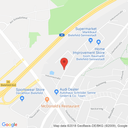 Position der Autogas-Tankstelle: Schröder Team Sennestadt Gmbh in 33689, Bielefeld