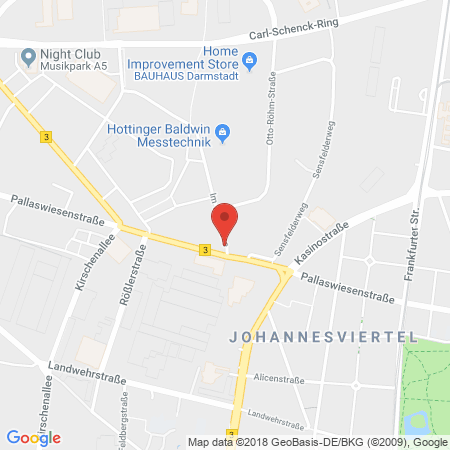 Position der Autogas-Tankstelle: Shell Tankstelle in 64293, Darmstadt