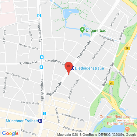 Standort der Tankstelle: OMV Tankstelle in 80802, München