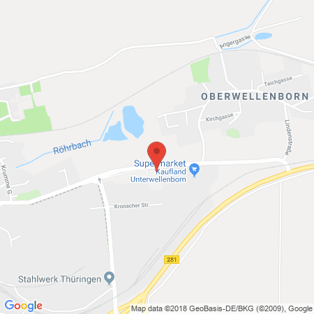 Position der Autogas-Tankstelle: Supermarkt Unterwellenborn in 07333, Unterwellenborn