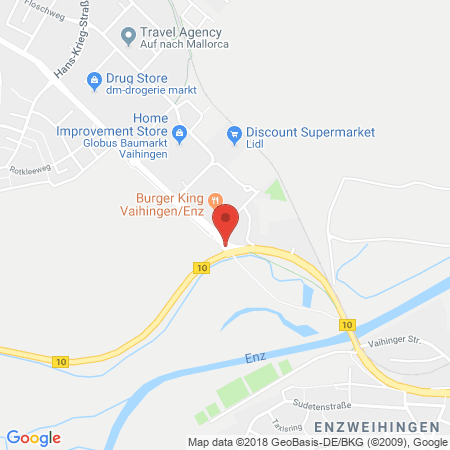 Position der Autogas-Tankstelle: Aral Tankstelle in 71665, Vaihingen