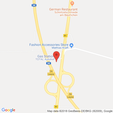 Position der Autogas-Tankstelle: Total Autohof Weissenfels in 06667, Weissenfels