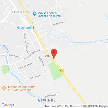 Position der Autogas-Tankstelle: Agip Tankstelle in 83734, Hausham