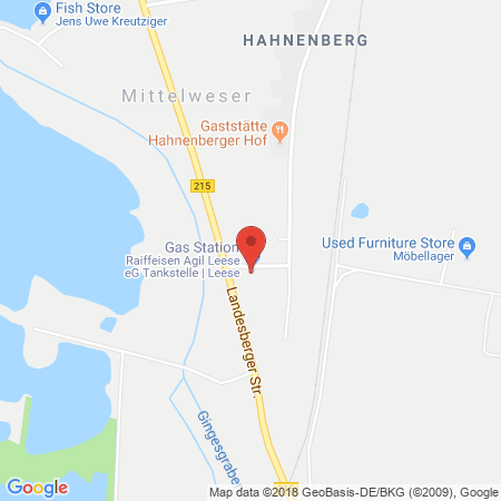 Position der Autogas-Tankstelle: Raiffeisen Agil Leese Eg in 31633, Leese