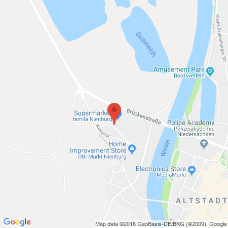 Position der Autogas-Tankstelle: Famila Tankstelle in 31582, Nienburg