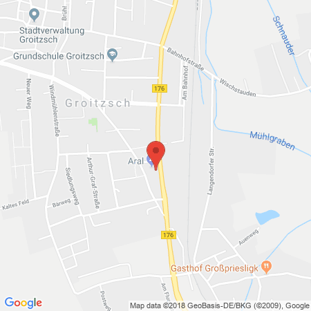 Position der Autogas-Tankstelle: Aral Tankstelle in 04539, Groitzsch