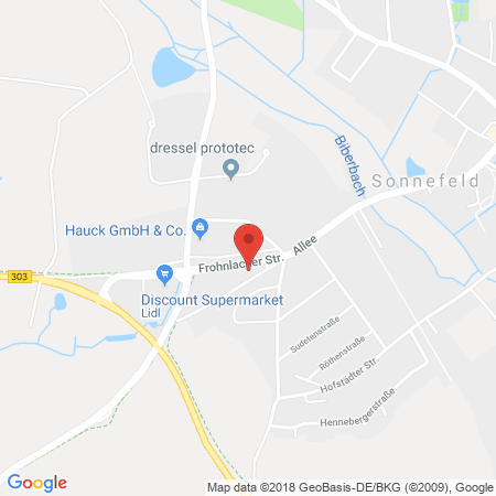 Position der Autogas-Tankstelle: Esso Tankstelle in 96242, Sonnefeld