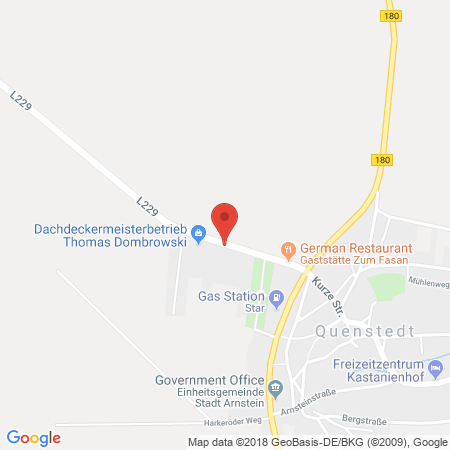 Position der Autogas-Tankstelle: Star Tankstelle in 06333, Quenstedt
