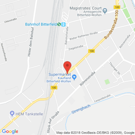 Position der Autogas-Tankstelle: Supermarkt Bitterfeld in 06749, Bitterfeld